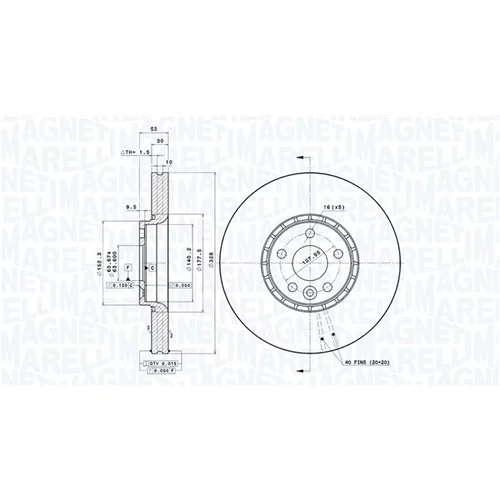 Brzdový kotúč MAGNETI MARELLI 360406081101