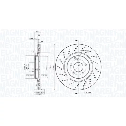 Brzdový kotúč MAGNETI MARELLI 360406113001