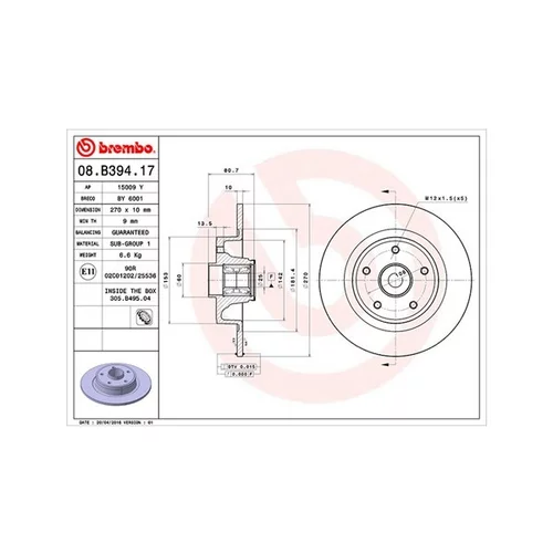 Brzdový kotúč MAGNETI MARELLI 360406123600