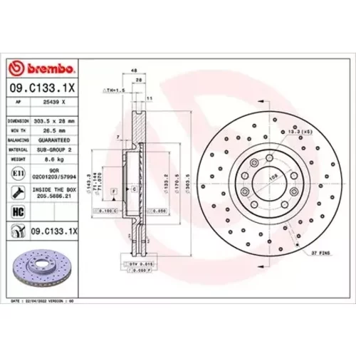 Brzdový kotúč MAGNETI MARELLI 360406176802