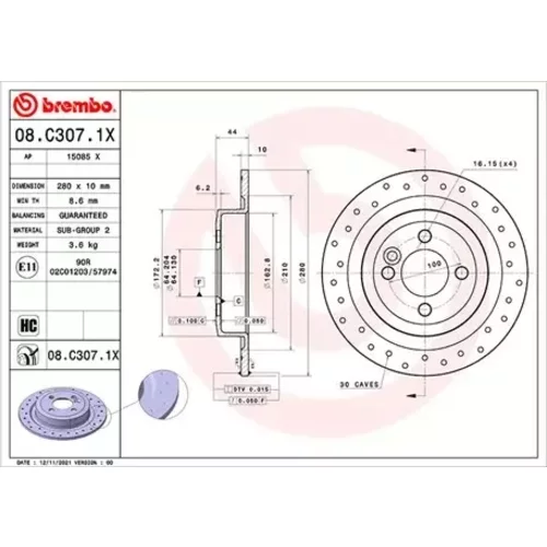 Brzdový kotúč MAGNETI MARELLI 360406177902