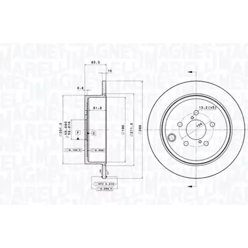 Brzdový kotúč MAGNETI MARELLI 360406187601