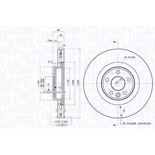 Brzdový kotúč MAGNETI MARELLI 360406193601