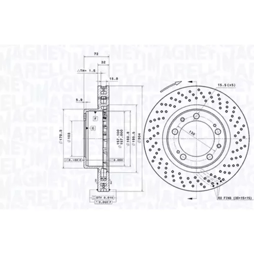 Brzdový kotúč MAGNETI MARELLI 360406199201
