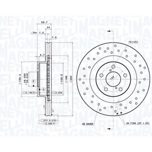 Brzdový kotúč MAGNETI MARELLI 360406216802