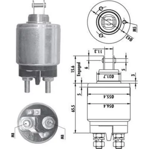 Elektromagnetický spínač pre štartér MAGNETI MARELLI 940113050132