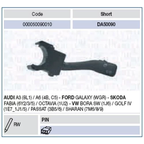 Spínač riadenia 000050090010 (MAGNETI MARELLI) - obr. 1