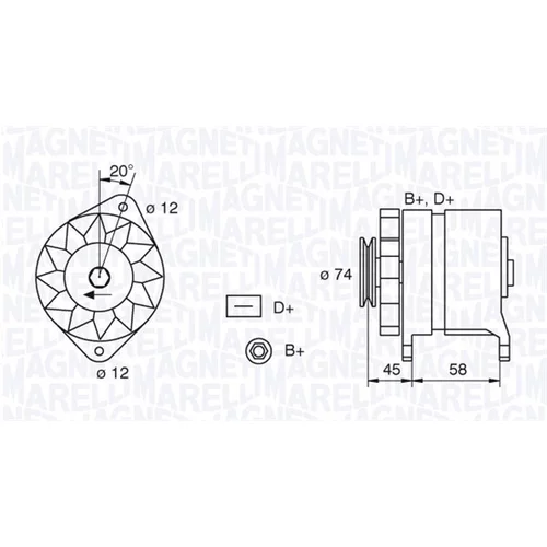 Alternátor MAGNETI MARELLI 063321409010