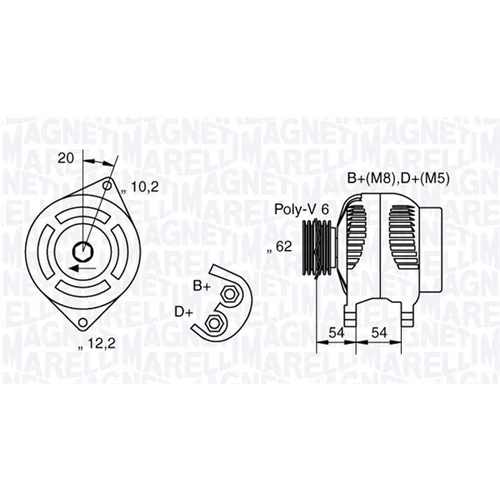 Alternátor MAGNETI MARELLI 063321729010