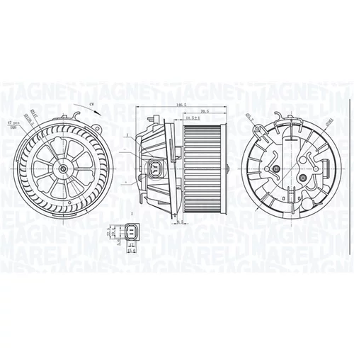 Vnútorný ventilátor 069412240010 (MAGNETI MARELLI) - obr. 1