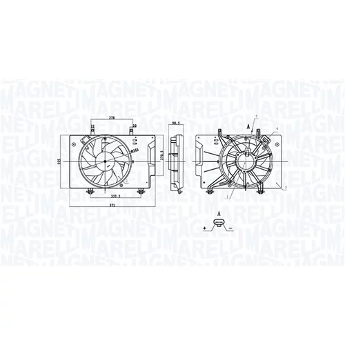 Ventilátor chladenia motora 069422898010 (MAGNETI MARELLI)