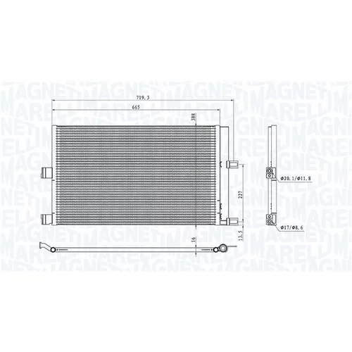 Kondenzátor klimatizácie MAGNETI MARELLI 350203107600