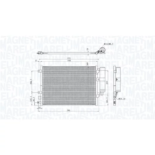 Kondenzátor klimatizácie 350203893000 (MAGNETI MARELLI) - obr. 1