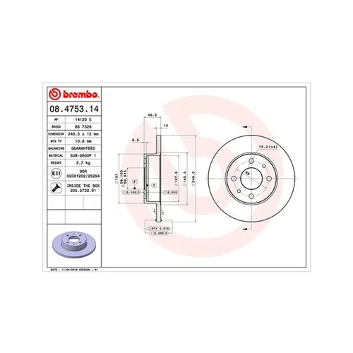 Brzdový kotúč MAGNETI MARELLI 360406028600