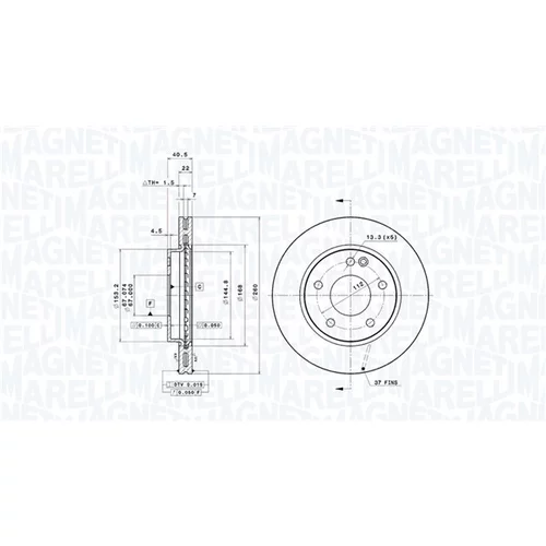 Brzdový kotúč MAGNETI MARELLI 360406032701