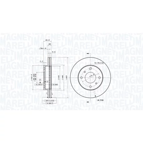 Brzdový kotúč MAGNETI MARELLI 360406035301