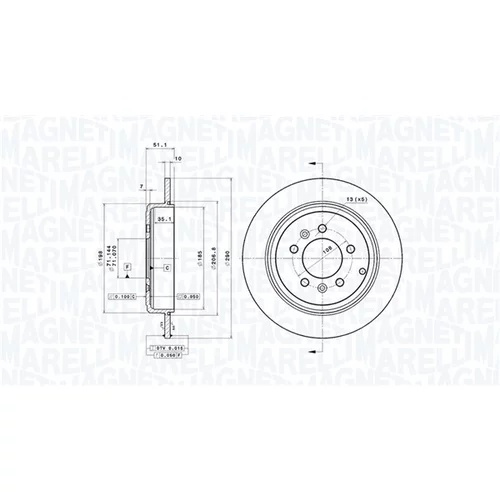 Brzdový kotúč MAGNETI MARELLI 360406041301
