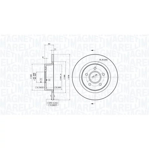 Brzdový kotúč MAGNETI MARELLI 360406061601
