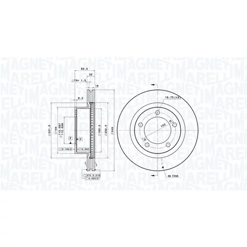 Brzdový kotúč MAGNETI MARELLI 360406098301