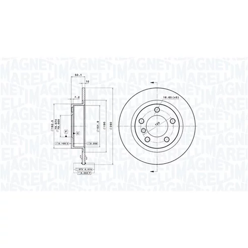 Brzdový kotúč 360406121401 (MAGNETI MARELLI)