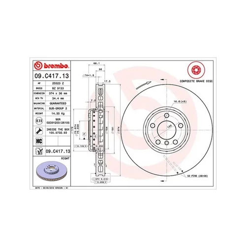 Brzdový kotúč MAGNETI MARELLI 360406132004