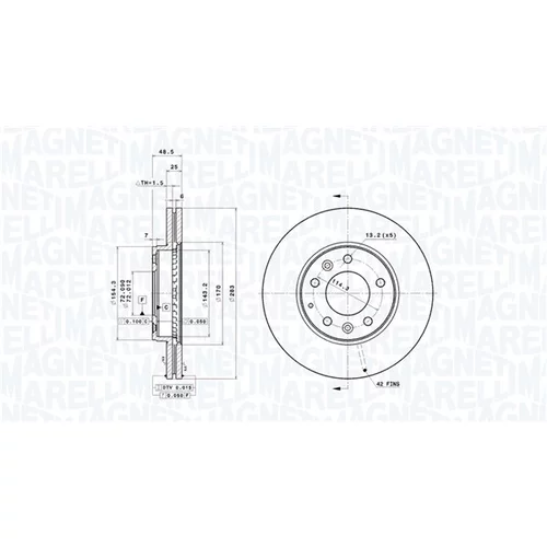 Brzdový kotúč MAGNETI MARELLI 360406153101
