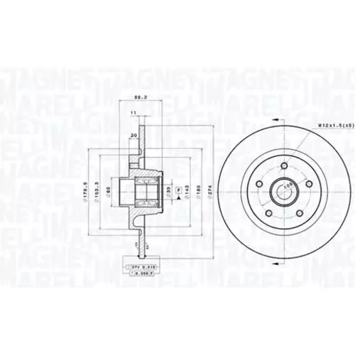 Brzdový kotúč MAGNETI MARELLI 360406184700