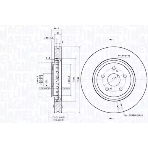 Brzdový kotúč MAGNETI MARELLI 360406188401