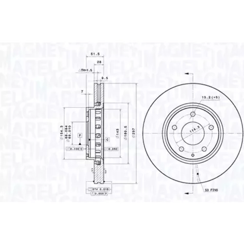 Brzdový kotúč MAGNETI MARELLI 360406193401