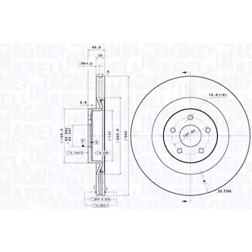 Brzdový kotúč MAGNETI MARELLI 360406195101