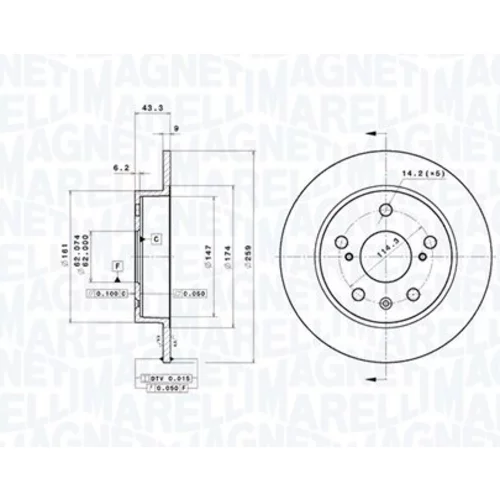 Brzdový kotúč MAGNETI MARELLI 360406216701