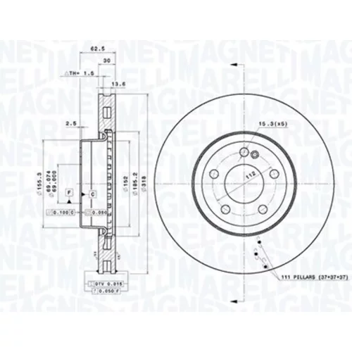 Brzdový kotúč MAGNETI MARELLI 360406219804