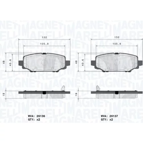 Sada brzdových platničiek kotúčovej brzdy MAGNETI MARELLI 363700437026