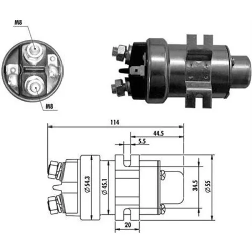 Elektromagnetický spínač pre štartér MAGNETI MARELLI 940113050019