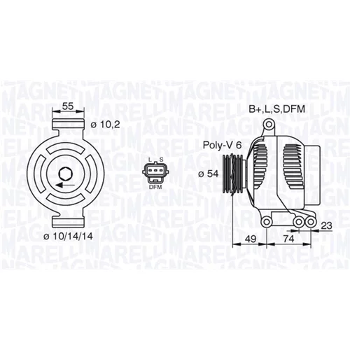 Alternátor MAGNETI MARELLI 063731758010