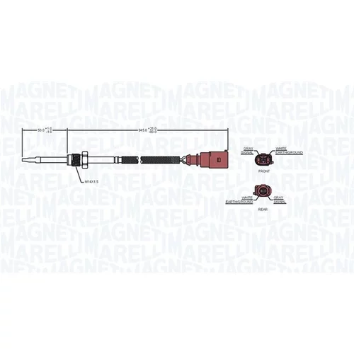Snímač teploty výfukových plynov 172000249010 (MAGNETI MARELLI) - obr. 1