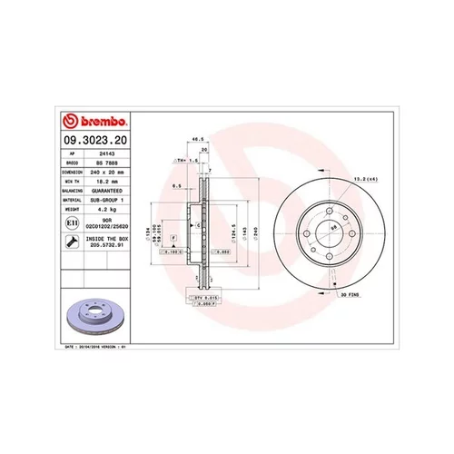 Brzdový kotúč MAGNETI MARELLI 360406021200
