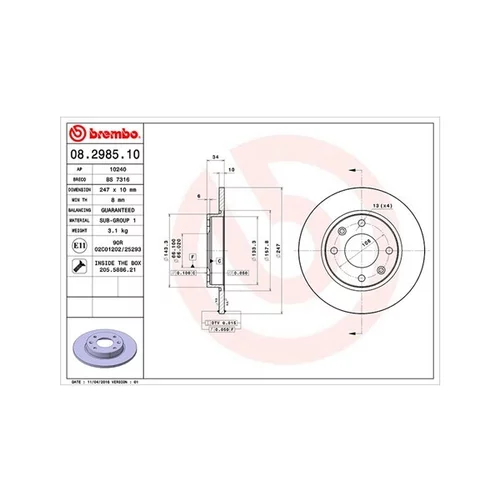 Brzdový kotúč MAGNETI MARELLI 360406040400