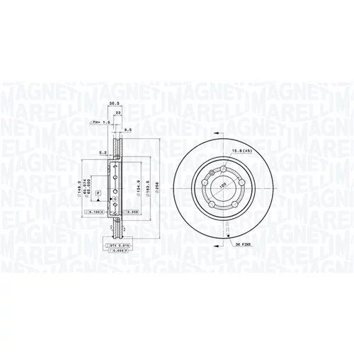 Brzdový kotúč MAGNETI MARELLI 360406111401