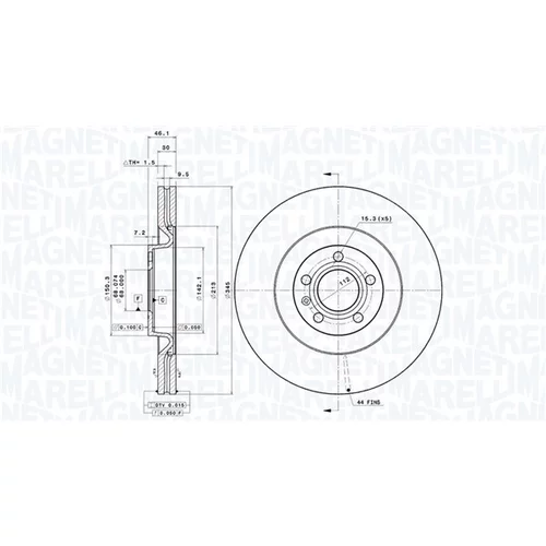 Brzdový kotúč MAGNETI MARELLI 360406113501