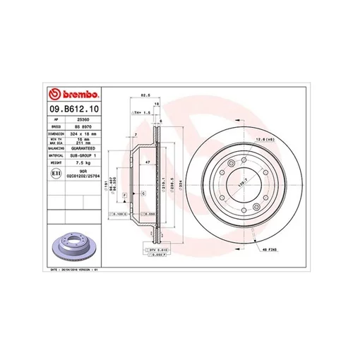 Brzdový kotúč MAGNETI MARELLI 360406125500