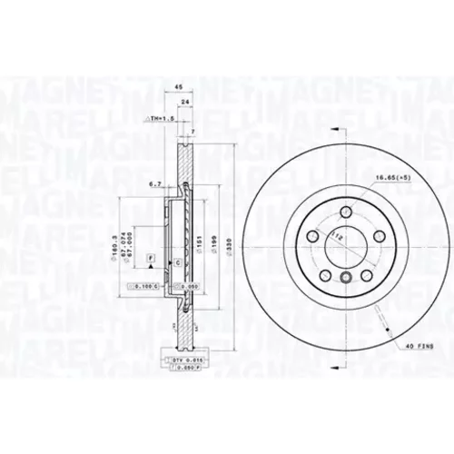 Brzdový kotúč MAGNETI MARELLI 360406183201