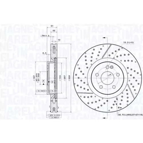 Brzdový kotúč MAGNETI MARELLI 360406183301