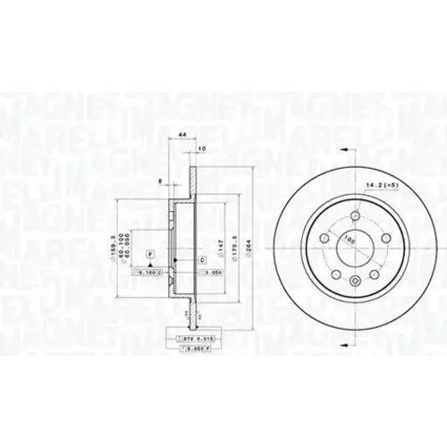 Brzdový kotúč MAGNETI MARELLI 360406188301