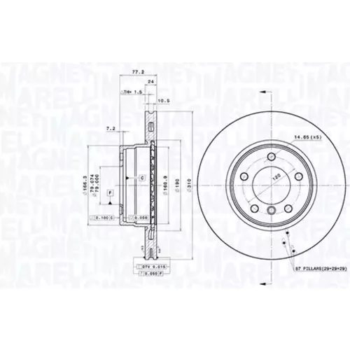 Brzdový kotúč MAGNETI MARELLI 360406190901