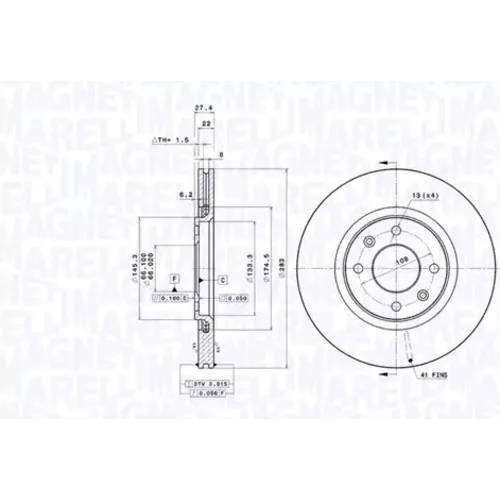 Brzdový kotúč MAGNETI MARELLI 360406206600