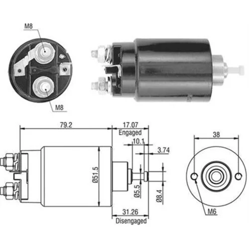 Elektromagnetický spínač pre štartér MAGNETI MARELLI 940113050403