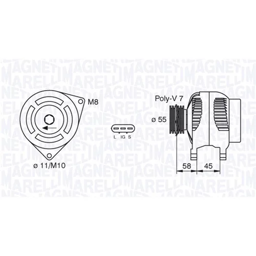 Alternátor MAGNETI MARELLI 063377434010