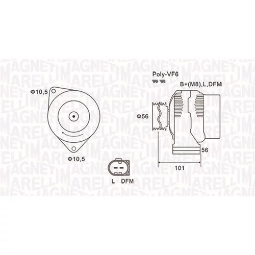 Alternátor MAGNETI MARELLI 063731689010