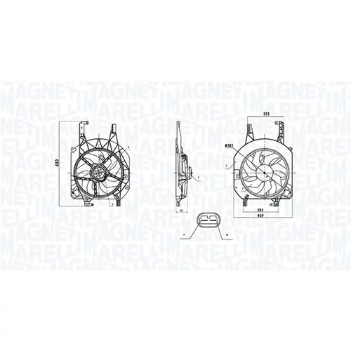 Ventilátor chladenia motora MAGNETI MARELLI 069422902010
